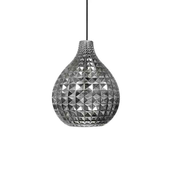 GLOBOSTAR® BASTIK 206-0026 Μοντέρνο Κρεμαστό Φωτιστικό Οροφής με Ντουί 1 x E27 AC 220-240V IP20 - Μαύρο Φιμέ - Μ22 x Π22 x Υ26cm - Image 4
