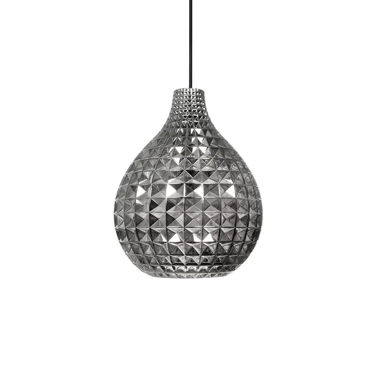 GLOBOSTAR® BASTIK 206-0026 Μοντέρνο Κρεμαστό Φωτιστικό Οροφής με Ντουί 1 x E27 AC 220-240V IP20 - Μαύρο Φιμέ - Μ22 x Π22 x Υ26cm - Image 4