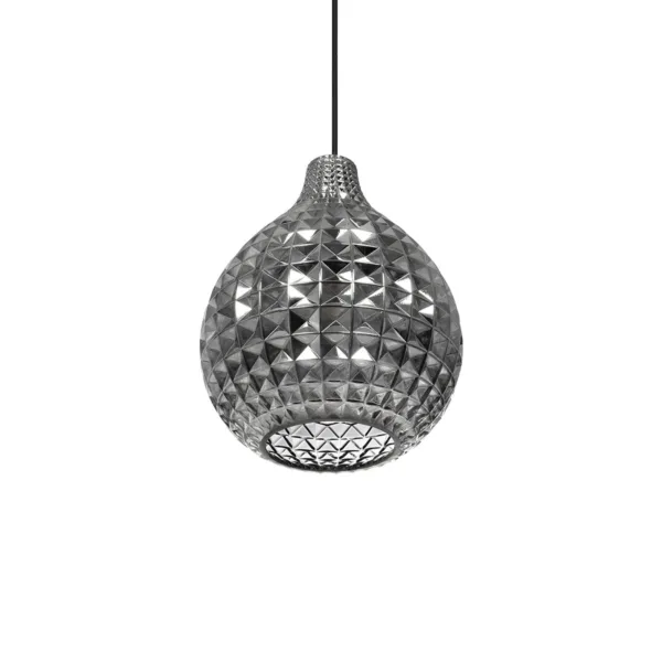 GLOBOSTAR® BASTIK 206-0026 Μοντέρνο Κρεμαστό Φωτιστικό Οροφής με Ντουί 1 x E27 AC 220-240V IP20 - Μαύρο Φιμέ - Μ22 x Π22 x Υ26cm - Image 5