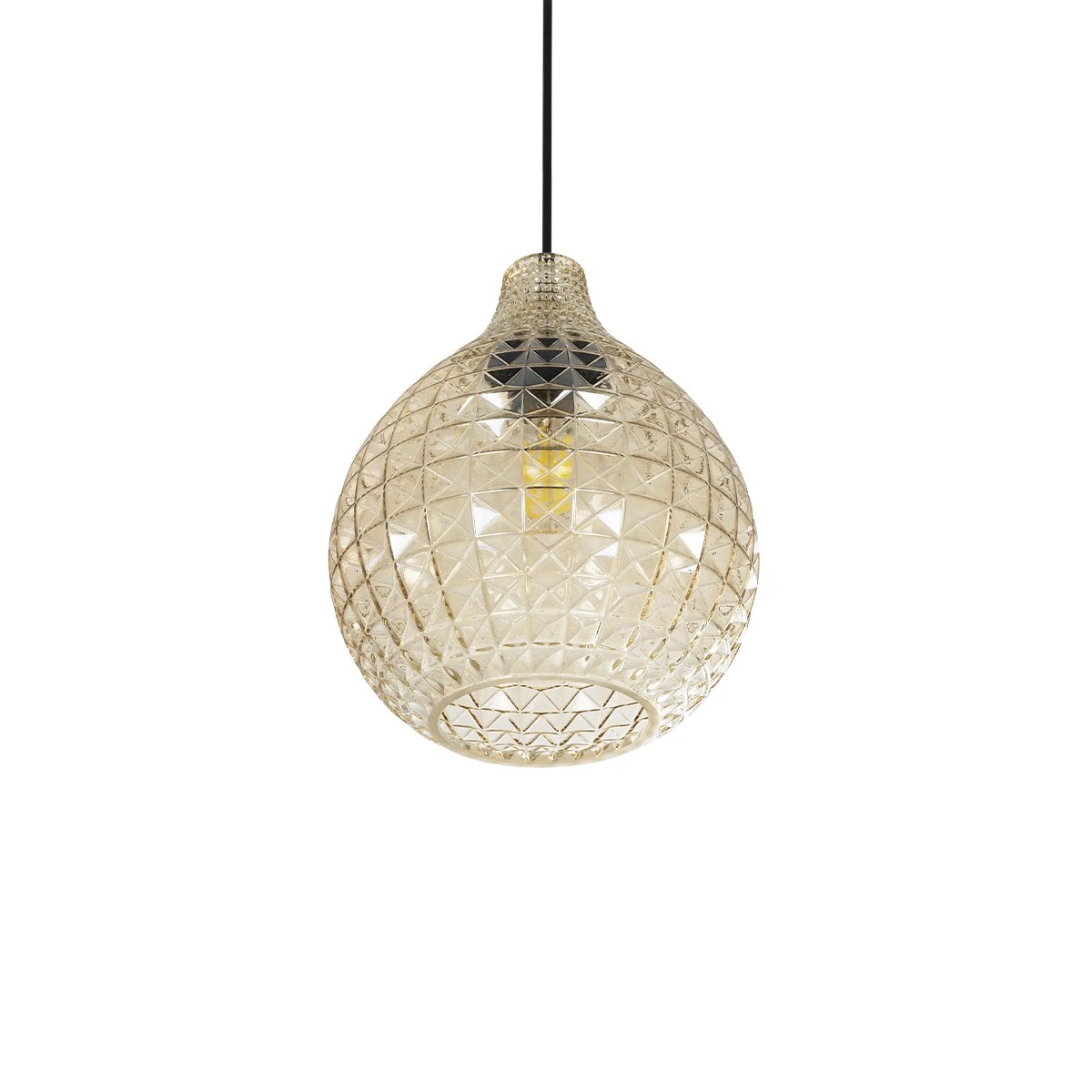 GLOBOSTAR® BASTIK 206-0027 Μοντέρνο Κρεμαστό Φωτιστικό Οροφής με Ντουί 1 x E27 AC 220-240V IP20 - Mελί - Μ22 x Π22 x Υ26cm - Image 5