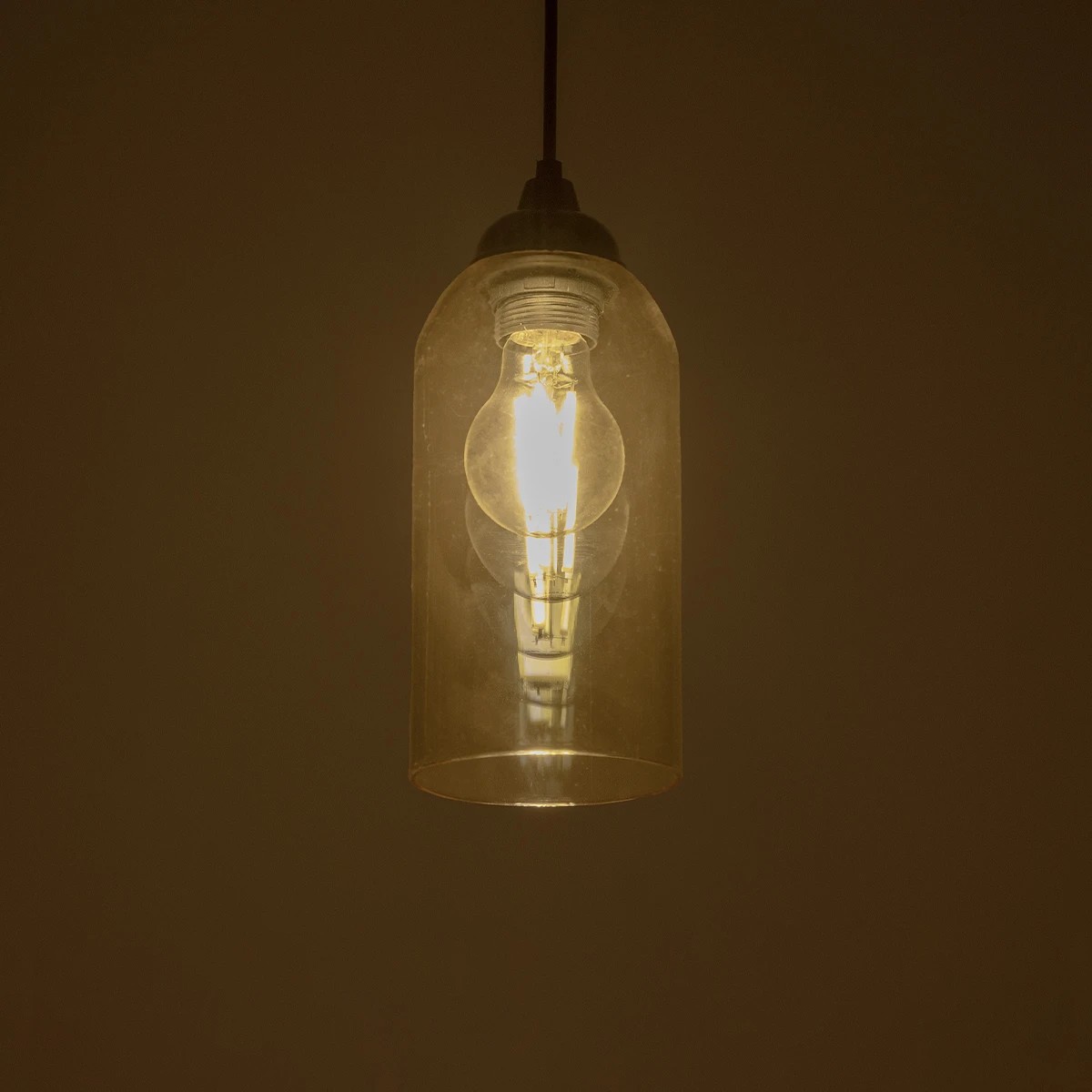 GLOBOSTAR® TUBE 206-0031 Μοντέρνο Κρεμαστό Φωτιστικό Οροφής με Ντουί 1 x E27 AC 220-240V IP20 - Mελί - Μ10 x Π10 x Υ24cm - Image 2