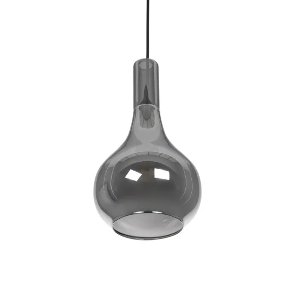 GLOBOSTAR® ΤΟΝΕ 206-0034 Μοντέρνο Κρεμαστό Φωτιστικό Οροφής με Ντουί 1 x E27 AC 220-240V IP20 - Μαύρο Φιμέ - Μ20 x Π20 x Υ36cm - Image 5