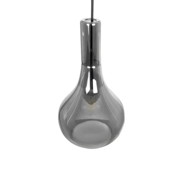 GLOBOSTAR® ΤΟΝΕ 206-0034 Μοντέρνο Κρεμαστό Φωτιστικό Οροφής με Ντουί 1 x E27 AC 220-240V IP20 - Μαύρο Φιμέ - Μ20 x Π20 x Υ36cm - Image 6