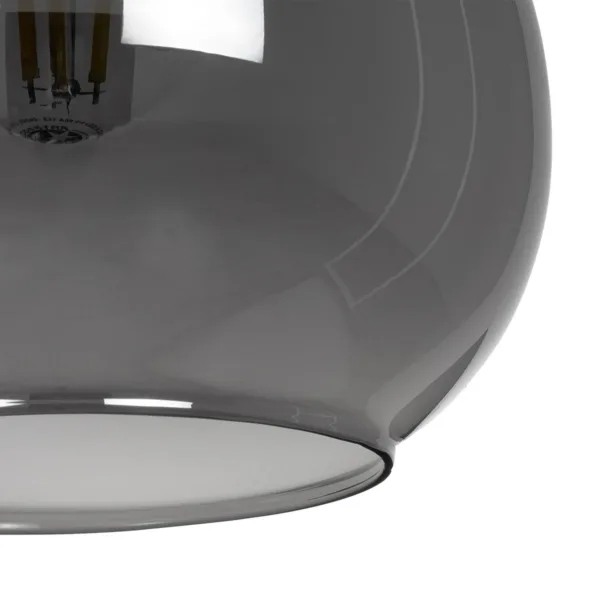 GLOBOSTAR® ΤΟΝΕ 206-0034 Μοντέρνο Κρεμαστό Φωτιστικό Οροφής με Ντουί 1 x E27 AC 220-240V IP20 - Μαύρο Φιμέ - Μ20 x Π20 x Υ36cm - Image 7