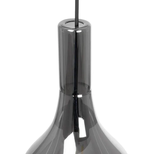 GLOBOSTAR® ΤΟΝΕ 206-0034 Μοντέρνο Κρεμαστό Φωτιστικό Οροφής με Ντουί 1 x E27 AC 220-240V IP20 - Μαύρο Φιμέ - Μ20 x Π20 x Υ36cm - Image 9