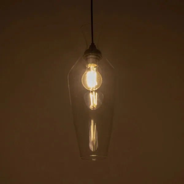 GLOBOSTAR® BOHEMIA 206-0039 Μοντέρνο Κρεμαστό Φωτιστικό Οροφής με Ντουί 1 x E27 AC 220-240V IP20 - Διάφανο - Μ15 x Π15 x Υ40cm - Image 2