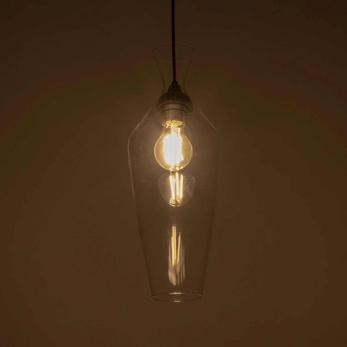 GLOBOSTAR® BOHEMIA 206-0039 Μοντέρνο Κρεμαστό Φωτιστικό Οροφής με Ντουί 1 x E27 AC 220-240V IP20 - Διάφανο - Μ15 x Π15 x Υ40cm - Image 2