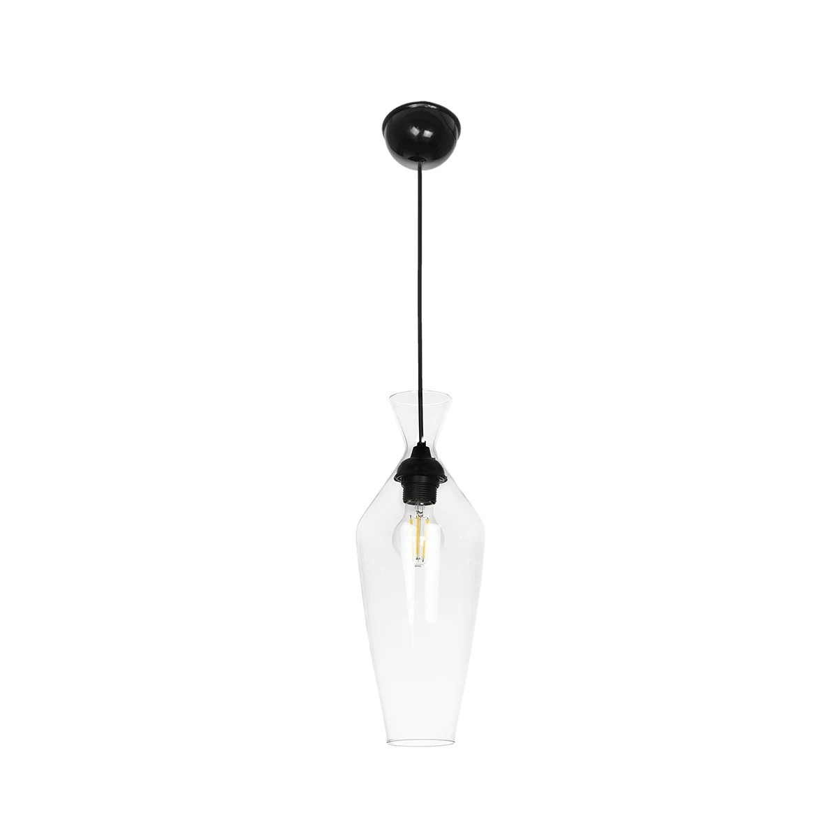GLOBOSTAR® BOHEMIA 206-0039 Μοντέρνο Κρεμαστό Φωτιστικό Οροφής με Ντουί 1 x E27 AC 220-240V IP20 - Διάφανο - Μ15 x Π15 x Υ40cm - Image 3