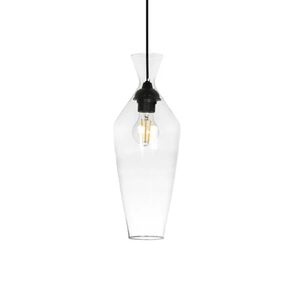 GLOBOSTAR® BOHEMIA 206-0039 Μοντέρνο Κρεμαστό Φωτιστικό Οροφής με Ντουί 1 x E27 AC 220-240V IP20 - Διάφανο - Μ15 x Π15 x Υ40cm - Image 4