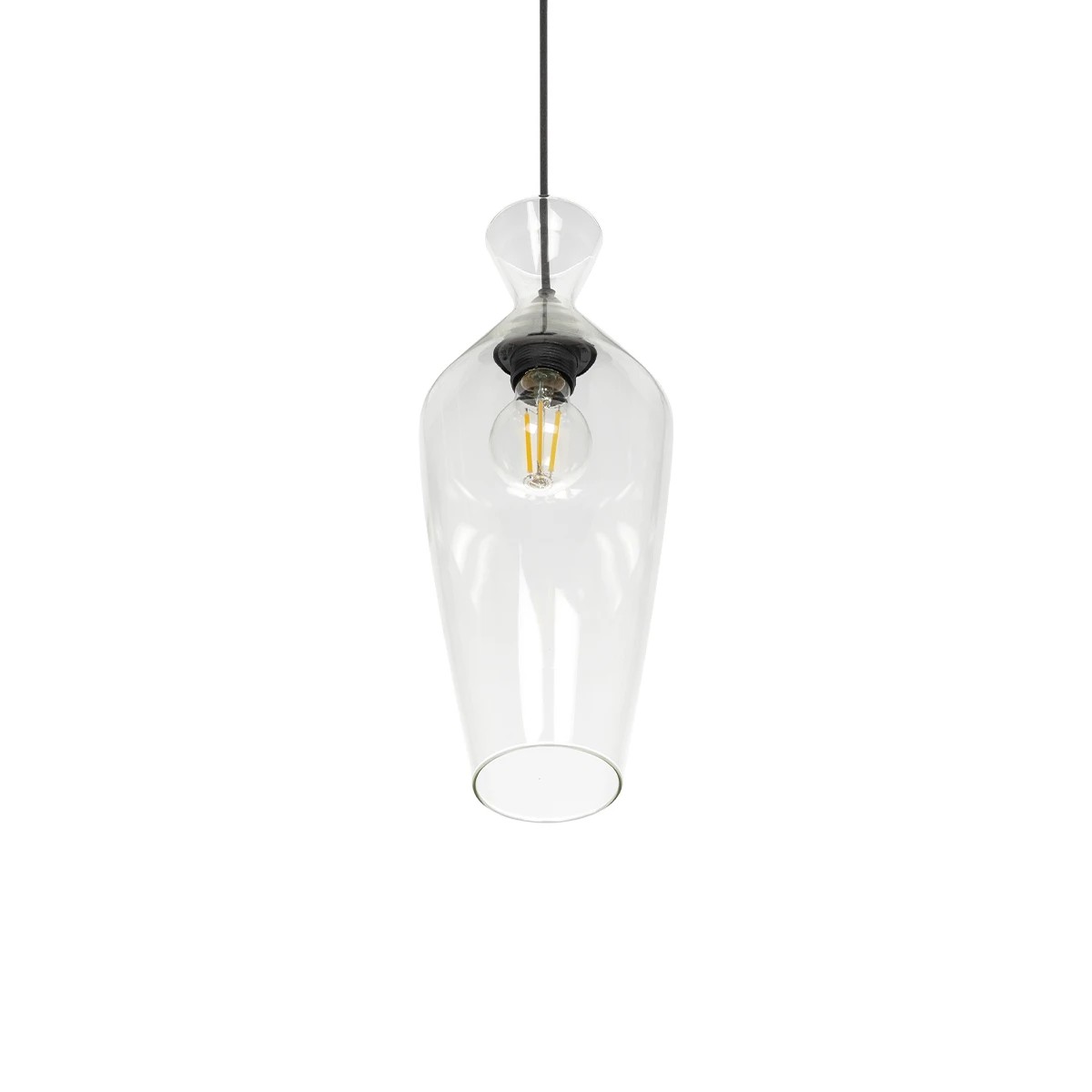 GLOBOSTAR® BOHEMIA 206-0039 Μοντέρνο Κρεμαστό Φωτιστικό Οροφής με Ντουί 1 x E27 AC 220-240V IP20 - Διάφανο - Μ15 x Π15 x Υ40cm - Image 5