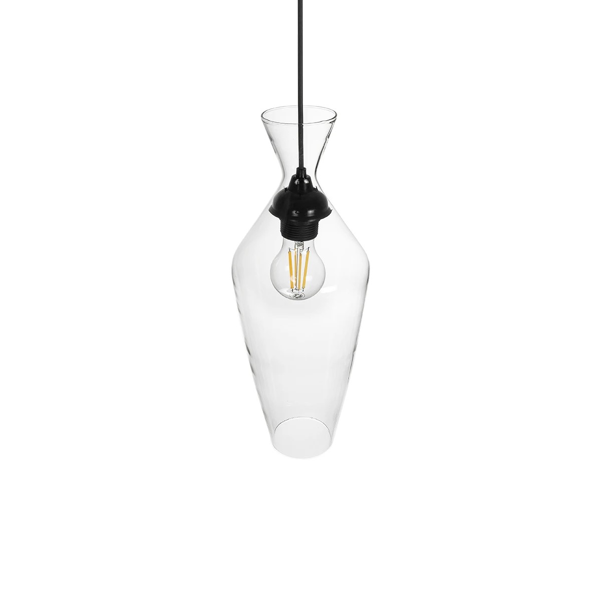 GLOBOSTAR® BOHEMIA 206-0039 Μοντέρνο Κρεμαστό Φωτιστικό Οροφής με Ντουί 1 x E27 AC 220-240V IP20 - Διάφανο - Μ15 x Π15 x Υ40cm - Image 6