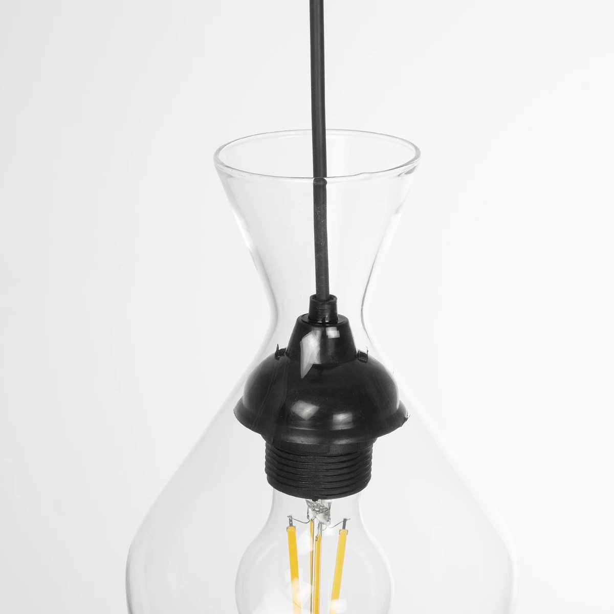 GLOBOSTAR® BOHEMIA 206-0039 Μοντέρνο Κρεμαστό Φωτιστικό Οροφής με Ντουί 1 x E27 AC 220-240V IP20 - Διάφανο - Μ15 x Π15 x Υ40cm - Image 9