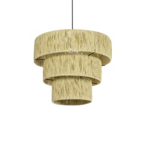 GLOBOSTAR® COROIN 205-0034 Boho Κρεμαστό Φωτιστικό Οροφής με Ντουί 1 x E27 AC 220-240V IP20 - Μπεζ - M40 x Π40 x Υ35cm
