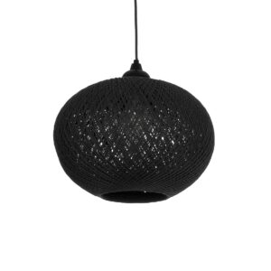 GLOBOSTAR® SOLEI 205-0005 Boho Κρεμαστό Φωτιστικό Οροφής με Ντουί 1 x E27 AC 220-240V IP20 - Μαύρο - M30 x Π30 x Υ35cm