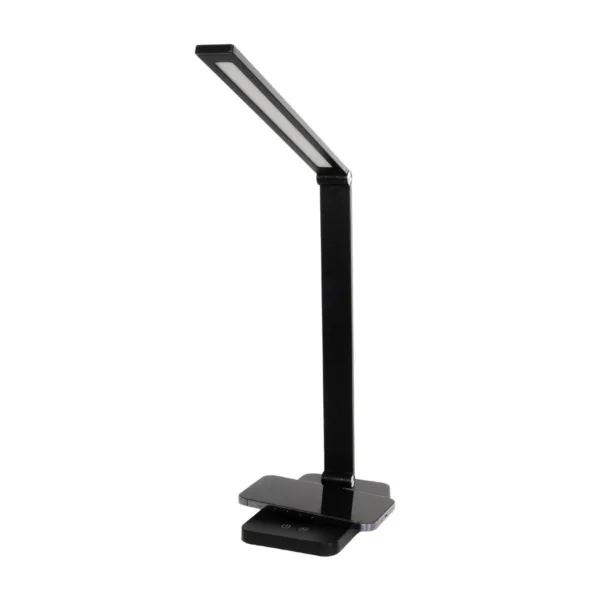 GLOBOSTAR® TEBLA 60482 Μοντέρνο Επιτραπέζιο Φωτιστικό Γραφείου με Ασύρματη Φόρτιση 5W 1A LED 5W 500lm 120° AC 220-240V IP20 Ρυθμιζόμενο Λευκό CCT με Αφή 2700K/4500K/6000K Dimmable - Bridgelux SMD Chip - Μαύρο - Μ11 x Π31 x Υ52cm - 2 Χρόνια Εγγύηση - Image 4