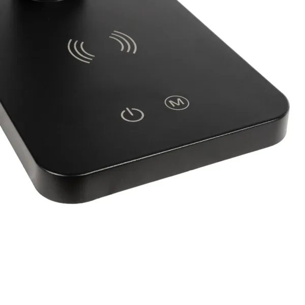 GLOBOSTAR® TEBLA 60482 Μοντέρνο Επιτραπέζιο Φωτιστικό Γραφείου με Ασύρματη Φόρτιση 5W 1A LED 5W 500lm 120° AC 220-240V IP20 Ρυθμιζόμενο Λευκό CCT με Αφή 2700K/4500K/6000K Dimmable - Bridgelux SMD Chip - Μαύρο - Μ11 x Π31 x Υ52cm - 2 Χρόνια Εγγύηση - Image 8