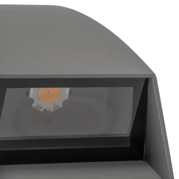 kelvo® FLUX KLV-101-0120 Μοντέρνο Φωτιστικό Τοίχου - Απλίκα LED 6W 750lm 30° AC 220-240V Αδιάβροχο IP65 Θερμό Λευκό 2700K - Bridgelux COB Chip & TÜV SÜD Driver - Γκρι Ανθρακί Ματ - Μ5 x Π8.5 x Υ17cm - 5 Χρόνια Εγγύηση - Image 8