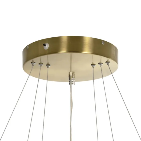 GLOBOSTAR® NEMESIS TRIO 61169 Μοντέρνο Κρεμαστό Φωτιστικό Οροφής LED 100W 12123lm 360° AC 220-240V IP20 Ρυθμιζόμενο Λευκό CCT με Χειριστήριο από 2700K έως 6000K Dimmable - Lumileds SMD Chip - Χρυσό Βούρτσας - Μ60 x Π60 x Υ60cm - 3 Χρόνια Εγγύηση - Image 7