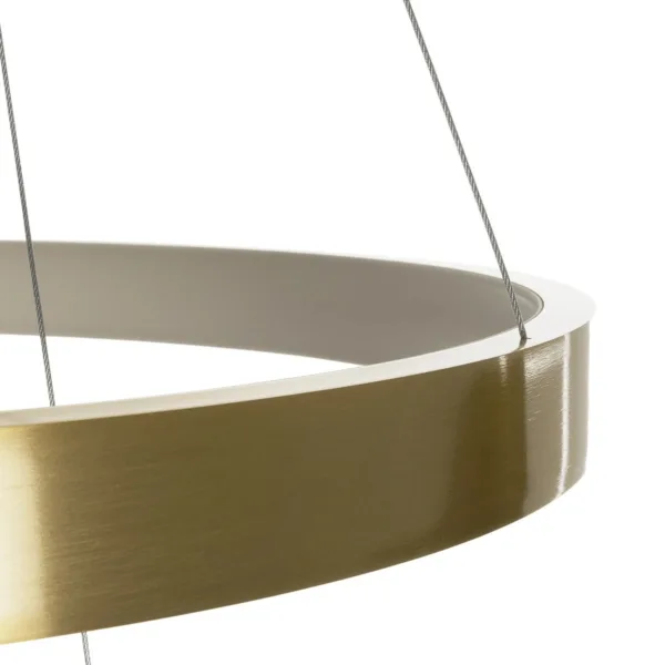 GLOBOSTAR® NEMESIS TRIO 61169-DECO Μοντέρνο Κρεμαστό Φωτιστικό Οροφής LED 100W 12123lm 360° AC 220-240V IP20 Ρυθμιζόμενο Λευκό CCT με Χειριστήριο από 2700K έως 6000K Dimmable - Lumileds SMD Chip - Χρυσό Βούρτσας - Μ60 x Π60 x Υ60cm - 3 Χρόνια Εγγύηση - Image 6