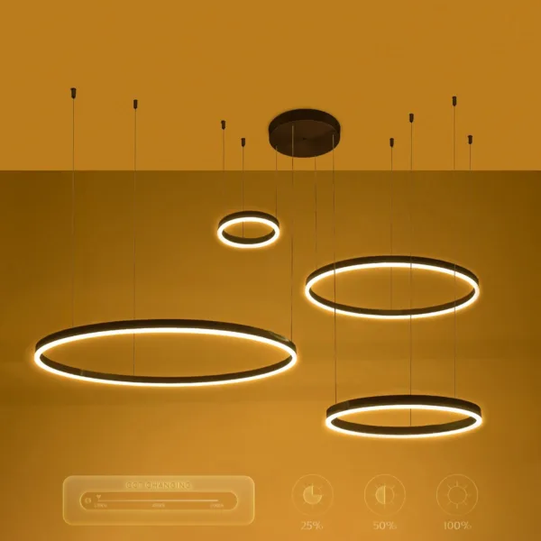 kelvo® VENOM 61191 Μοντέρνο Κρεμαστό Φωτιστικό Οροφής LED 150W 17659lm 120° AC 220-240V IP20 Ρυθμιζόμενο Λευκό CCT με Χειριστήριο από 2700K έως 6000K Dimmable - Lumileds SMD Chip - Μαύρο Ματ - Μ150 x Π90 x Υ60cm - 3 Χρόνια Εγγύηση - Image 10