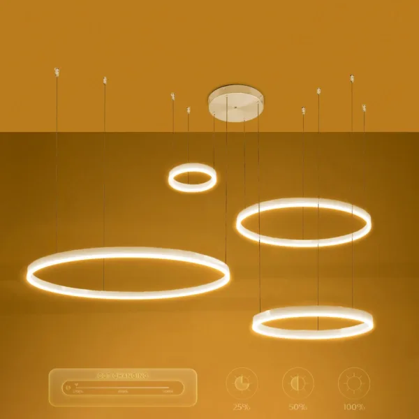 kelvo® VENOM 61192 Μοντέρνο Κρεμαστό Φωτιστικό Οροφής LED 150W 17659lm 120° AC 220-240V IP20 Ρυθμιζόμενο Λευκό CCT με Χειριστήριο από 2700K έως 6000K Dimmable - Lumileds SMD Chip - Λευκό Ματ - Μ150 x Π90 x Υ60cm - 3 Χρόνια Εγγύηση - Image 10