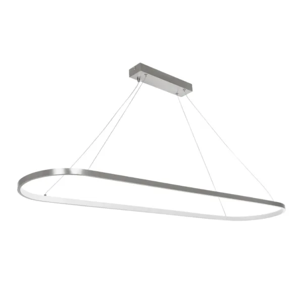 GLOBOSTAR® BOLIVAR 61273 Μοντέρνο Κρεμαστό Φωτιστικό Οροφής LED 54W 6210lm 360° AC 220-240V IP20 Ρυθμιζόμενο Λευκό CCT με Χειριστήριο από 2700K έως 6000K Dimmable - Lumileds SMD Chip - Νίκελ Βούρτσας - Μ120 x Π30 x Υ2cm - 3 Χρόνια Εγγύηση