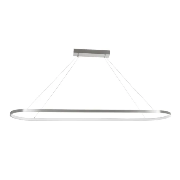 GLOBOSTAR® BOLIVAR 61273 Μοντέρνο Κρεμαστό Φωτιστικό Οροφής LED 54W 6210lm 360° AC 220-240V IP20 Ρυθμιζόμενο Λευκό CCT με Χειριστήριο από 2700K έως 6000K Dimmable - Lumileds SMD Chip - Νίκελ Βούρτσας - Μ120 x Π30 x Υ2cm - 3 Χρόνια Εγγύηση - Image 2