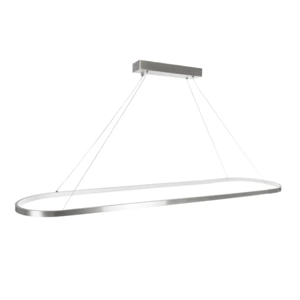 GLOBOSTAR® BOLIVAR 61273 Μοντέρνο Κρεμαστό Φωτιστικό Οροφής LED 54W 6210lm 360° AC 220-240V IP20 Ρυθμιζόμενο Λευκό CCT με Χειριστήριο από 2700K έως 6000K Dimmable - Lumileds SMD Chip - Νίκελ Βούρτσας - Μ120 x Π30 x Υ2cm - 3 Χρόνια Εγγύηση - Image 4