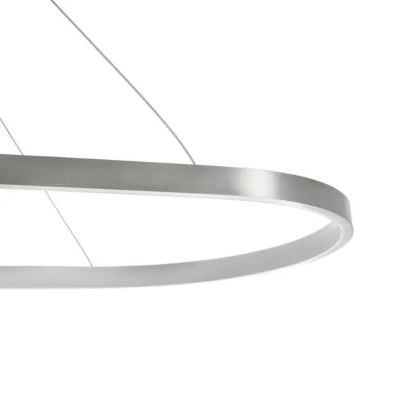 GLOBOSTAR® BOLIVAR 61273 Μοντέρνο Κρεμαστό Φωτιστικό Οροφής LED 54W 6210lm 360° AC 220-240V IP20 Ρυθμιζόμενο Λευκό CCT με Χειριστήριο από 2700K έως 6000K Dimmable - Lumileds SMD Chip - Νίκελ Βούρτσας - Μ120 x Π30 x Υ2cm - 3 Χρόνια Εγγύηση - Image 5