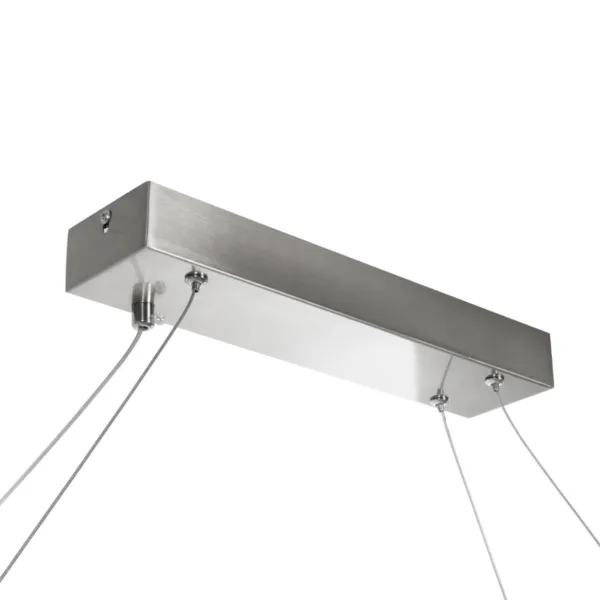 GLOBOSTAR® BOLIVAR 61273 Μοντέρνο Κρεμαστό Φωτιστικό Οροφής LED 54W 6210lm 360° AC 220-240V IP20 Ρυθμιζόμενο Λευκό CCT με Χειριστήριο από 2700K έως 6000K Dimmable - Lumileds SMD Chip - Νίκελ Βούρτσας - Μ120 x Π30 x Υ2cm - 3 Χρόνια Εγγύηση - Image 6
