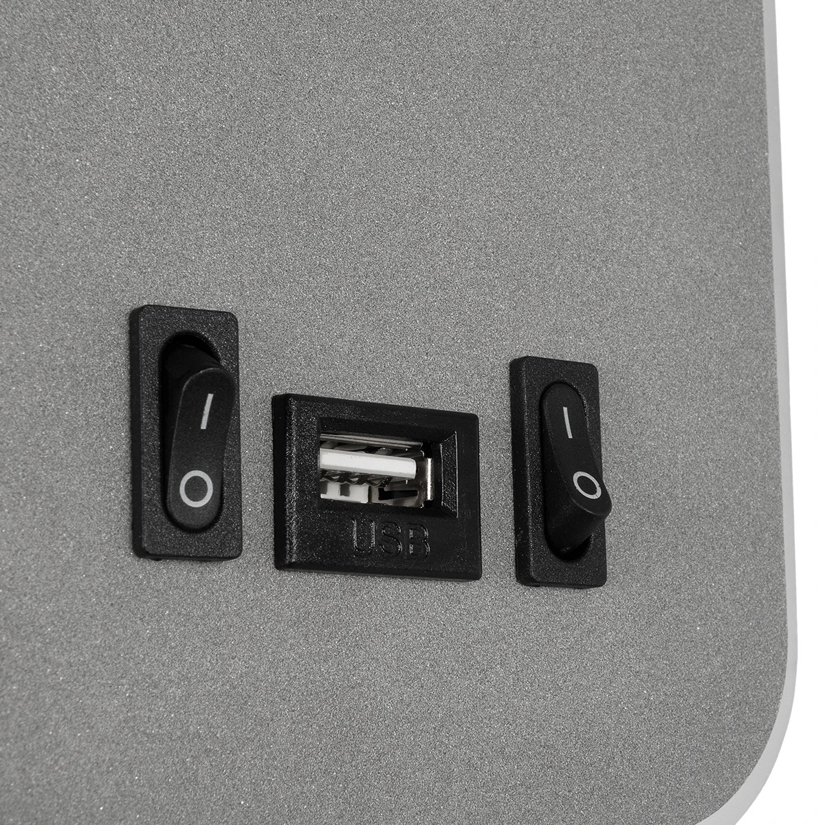 GloboStar® LADY-O 61365 Μοντέρνο Φωτιστικό Τοίχου - Απλίκα Ξενοδοχείου Bed Side LED 10W 1000lm 36° & 360° AC 220-240V - Reading Light & Κρυφός Φωτισμός - Φορτιστής USB 3A - Μ10.5 x Π10 x Υ18.5cm - Φυσικό Λευκό 4500K - Γκρι Ανθρακί - 3 Χρόνια Εγγύηση - Image 4