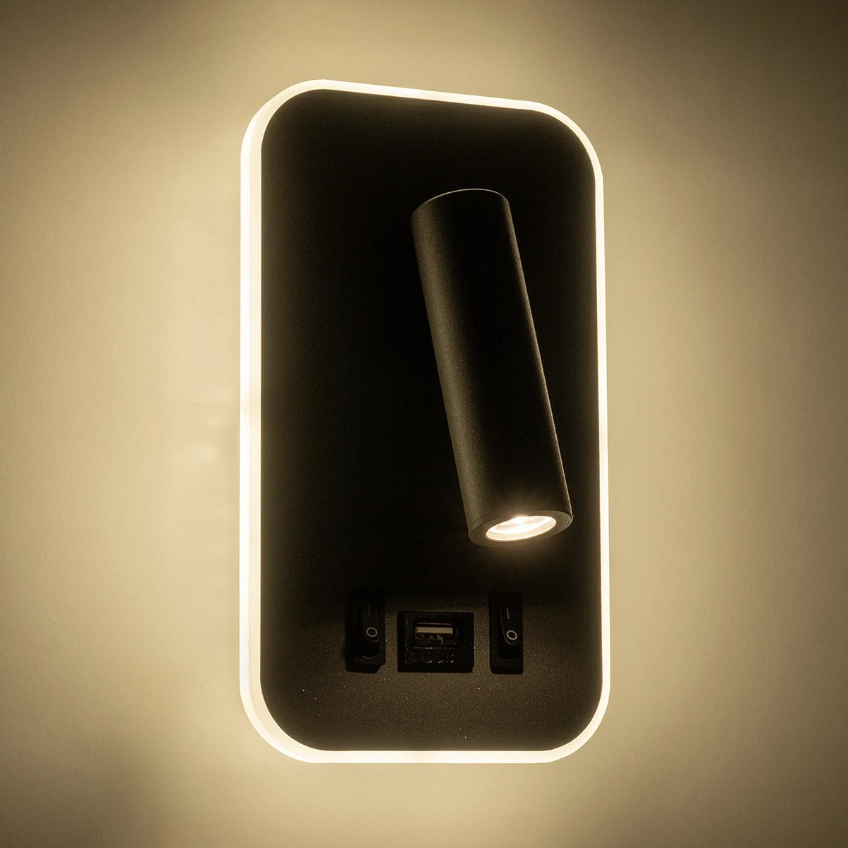 GloboStar® LADY-O 61365 Μοντέρνο Φωτιστικό Τοίχου - Απλίκα Ξενοδοχείου Bed Side LED 10W 1000lm 36° & 360° AC 220-240V - Reading Light & Κρυφός Φωτισμός - Φορτιστής USB 3A - Μ10.5 x Π10 x Υ18.5cm - Φυσικό Λευκό 4500K - Γκρι Ανθρακί - 3 Χρόνια Εγγύηση - Image 6