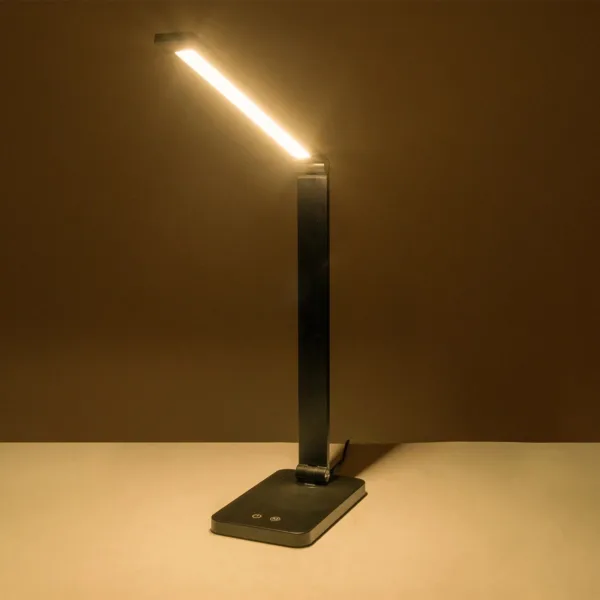 GLOBOSTAR® TEBLA 60481 Μοντέρνο Επιτραπέζιο Φωτιστικό Γραφείου LED 5W 500lm 120° AC 220-240V IP20 Ρυθμιζόμενο Λευκό CCT με Αφή 2700K/4500K/6000K Dimmable - Bridgelux SMD Chip - Μαύρο - Μ11 x Π31 x Υ52cm - 2 Χρόνια Εγγύηση - Image 12