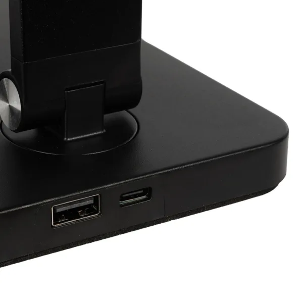 GLOBOSTAR® TEBLA 60481 Μοντέρνο Επιτραπέζιο Φωτιστικό Γραφείου LED 5W 500lm 120° AC 220-240V IP20 Ρυθμιζόμενο Λευκό CCT με Αφή 2700K/4500K/6000K Dimmable - Bridgelux SMD Chip - Μαύρο - Μ11 x Π31 x Υ52cm - 2 Χρόνια Εγγύηση - Image 7