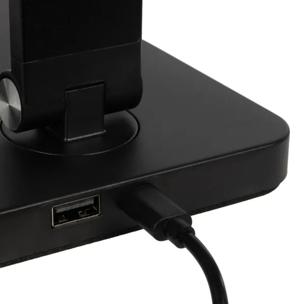GLOBOSTAR® TEBLA 60481 Μοντέρνο Επιτραπέζιο Φωτιστικό Γραφείου LED 5W 500lm 120° AC 220-240V IP20 Ρυθμιζόμενο Λευκό CCT με Αφή 2700K/4500K/6000K Dimmable - Bridgelux SMD Chip - Μαύρο - Μ11 x Π31 x Υ52cm - 2 Χρόνια Εγγύηση - Image 8