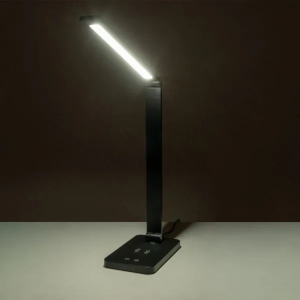 GLOBOSTAR® TEBLA 60482 Μοντέρνο Επιτραπέζιο Φωτιστικό Γραφείου με Ασύρματη Φόρτιση 5W 1A LED 5W 500lm 120° AC 220-240V IP20 Ρυθμιζόμενο Λευκό CCT με Αφή 2700K/4500K/6000K Dimmable - Bridgelux SMD Chip - Μαύρο - Μ11 x Π31 x Υ52cm - 2 Χρόνια Εγγύηση - Image 12