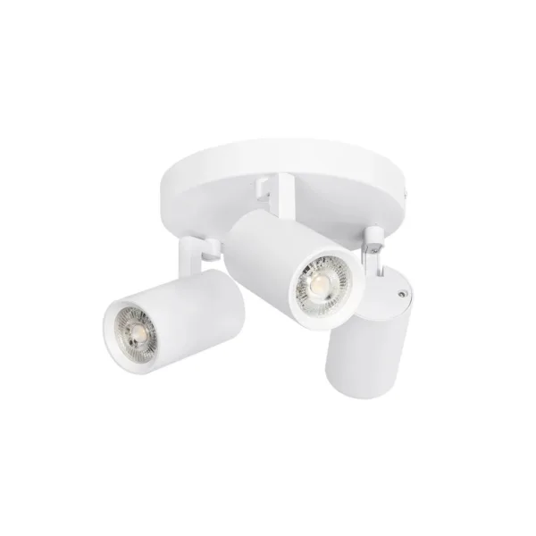 kelvo® SPOTA KLV-101-0145 Μοντέρνο Κινούμενο Φωτιστικό Σποτ Οροφής με Ντουί 3 x GU10 90° AC 220-240V IP20 - Λευκό Ματ - Μ19 x Π19 x Υ14cm - Image 2
