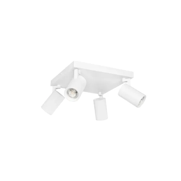 kelvo® SPOTA KLV-101-0147 Μοντέρνο Κινούμενο Φωτιστικό Σποτ Οροφής με Ντουί 4 x GU10 90° AC 220-240V IP20 - Λευκό Ματ - Μ26 x Π26 x Υ14cm - Image 2