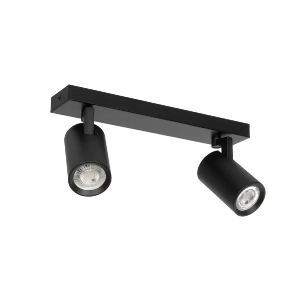 kelvo® SPOTA KLV-101-0136 Μοντέρνο Κινούμενο Φωτιστικό Σποτ Οροφής με Ντουί 2 x GU10 90° AC 220-240V IP20 - Μαύρο Ματ - Μ30 x Π6 x Υ14.5cm - Image 2