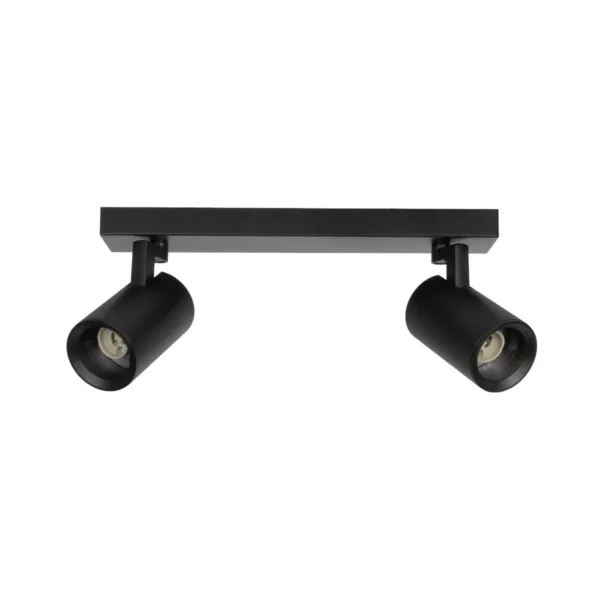 kelvo® SPOTA KLV-101-0136 Μοντέρνο Κινούμενο Φωτιστικό Σποτ Οροφής με Ντουί 2 x GU10 90° AC 220-240V IP20 - Μαύρο Ματ - Μ30 x Π6 x Υ14.5cm - Image 3