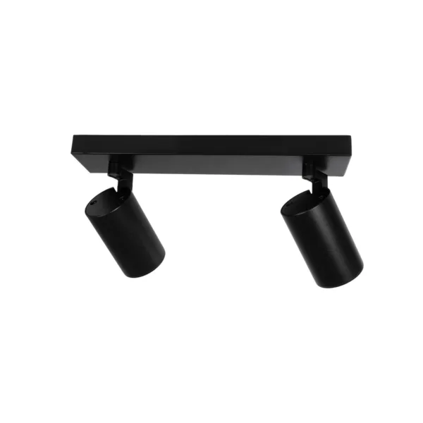 kelvo® SPOTA KLV-101-0136 Μοντέρνο Κινούμενο Φωτιστικό Σποτ Οροφής με Ντουί 2 x GU10 90° AC 220-240V IP20 - Μαύρο Ματ - Μ30 x Π6 x Υ14.5cm - Image 7