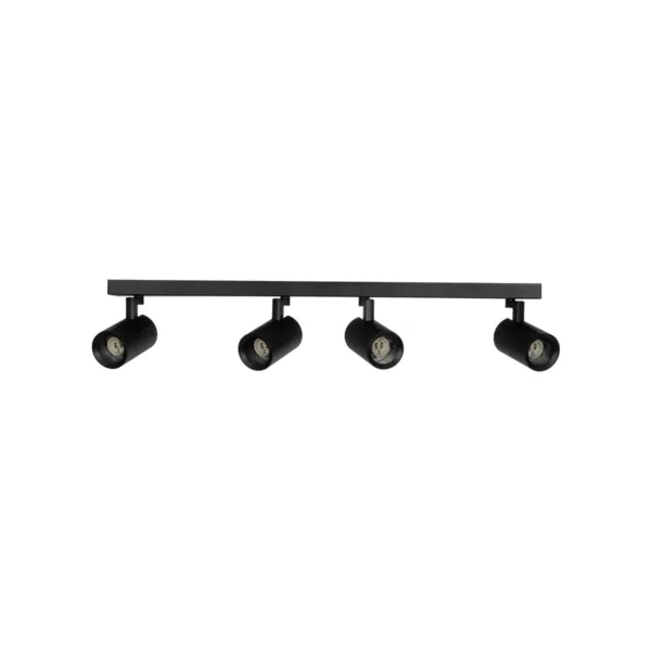 kelvo® SPOTA KLV-101-0140 Μοντέρνο Κινούμενο Φωτιστικό Σποτ Οροφής με Ντουί 4 x GU10 90° AC 220-240V IP20 - Μαύρο Ματ - Μ64 x Π6 x Υ14cm - Image 3