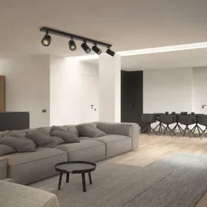 kelvo® SPOTA KLV-101-0142 Μοντέρνο Κινούμενο Φωτιστικό Σποτ Οροφής με Ντουί 5 x GU10 90° AC 220-240V IP20 - Μαύρο Ματ - Μ79.5 x Π6.3 x Υ14cm