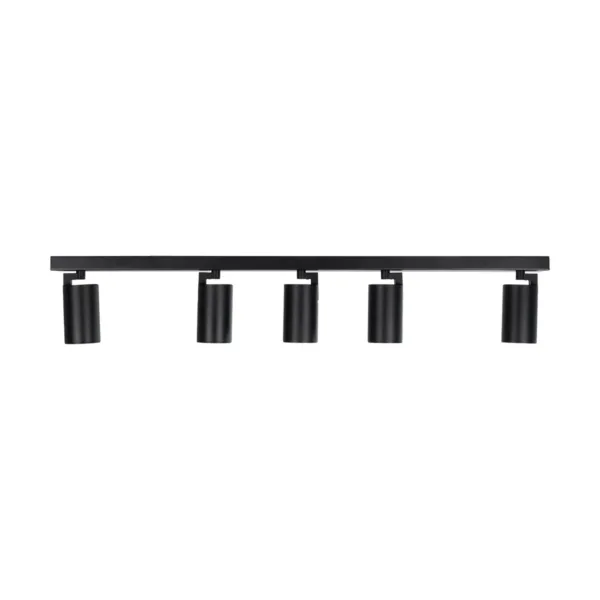 kelvo® SPOTA KLV-101-0142 Μοντέρνο Κινούμενο Φωτιστικό Σποτ Οροφής με Ντουί 5 x GU10 90° AC 220-240V IP20 - Μαύρο Ματ - Μ79.5 x Π6.3 x Υ14cm - Image 6