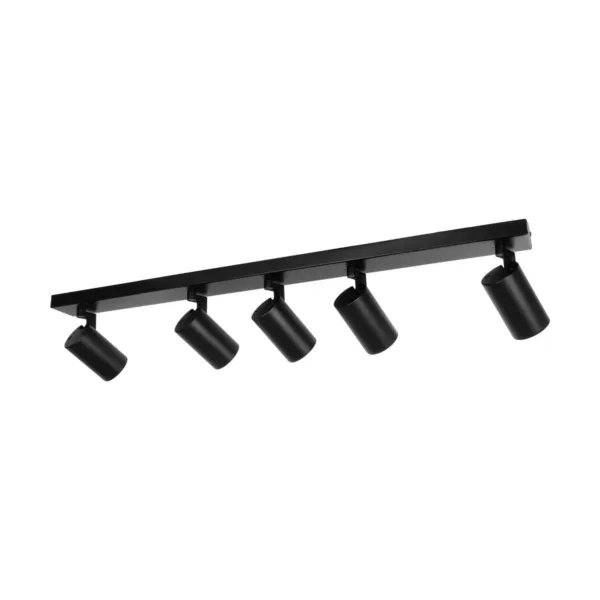 kelvo® SPOTA KLV-101-0142 Μοντέρνο Κινούμενο Φωτιστικό Σποτ Οροφής με Ντουί 5 x GU10 90° AC 220-240V IP20 - Μαύρο Ματ - Μ79.5 x Π6.3 x Υ14cm - Image 7