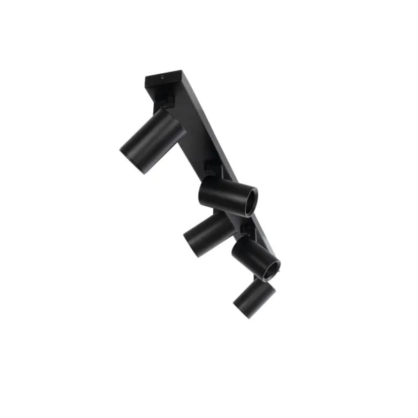 kelvo® SPOTA KLV-101-0142 Μοντέρνο Κινούμενο Φωτιστικό Σποτ Οροφής με Ντουί 5 x GU10 90° AC 220-240V IP20 - Μαύρο Ματ - Μ79.5 x Π6.3 x Υ14cm - Image 8