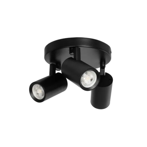 kelvo® SPOTA KLV-101-0144 Μοντέρνο Κινούμενο Φωτιστικό Σποτ Οροφής με Ντουί 3 x GU10 90° AC 220-240V IP20 - Μαύρο Ματ - Μ19 x Π19 x Υ14cm - Image 2