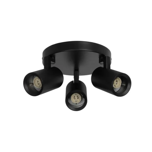 kelvo® SPOTA KLV-101-0144 Μοντέρνο Κινούμενο Φωτιστικό Σποτ Οροφής με Ντουί 3 x GU10 90° AC 220-240V IP20 - Μαύρο Ματ - Μ19 x Π19 x Υ14cm - Image 3