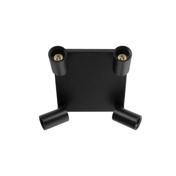 kelvo® SPOTA KLV-101-0146 Μοντέρνο Κινούμενο Φωτιστικό Σποτ Οροφής με Ντουί 4 x GU10 90° AC 220-240V IP20 - Μαύρο Ματ - Μ26 x Π26 x Υ14cm - Image 4