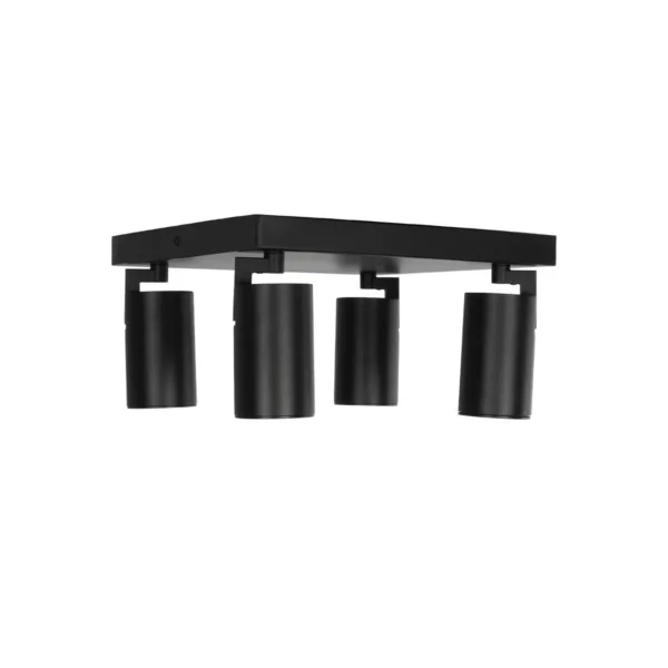 kelvo® SPOTA KLV-101-0146 Μοντέρνο Κινούμενο Φωτιστικό Σποτ Οροφής με Ντουί 4 x GU10 90° AC 220-240V IP20 - Μαύρο Ματ - Μ26 x Π26 x Υ14cm - Image 6